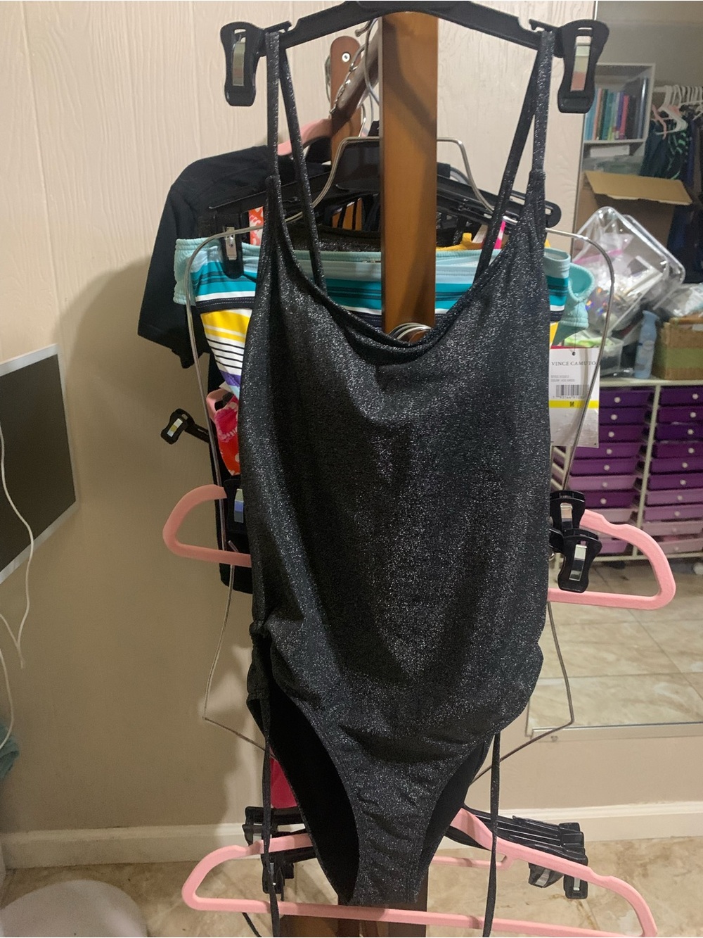 Cove Shimmer Black One-Piece Bikini